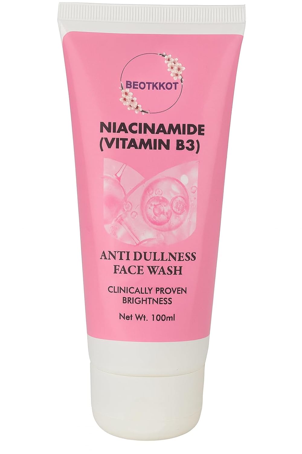 BEOTKKOT Niacinamide Face Wash | Vitamin B3 Anti-Dullness Cleanser | Brightens, Hydrates & Refreshes Skin | Fades Dark Spots, Oil Control 100ml