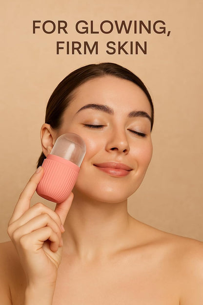 BEOTKKOT Silicone Face Ice Roller Reusable & Unbreakable Face Massager for Glowing Skin, Puffy Eyes Reduces Face Inflamation & Relaxation – Ice Cube Roller for Skin Care For Men & Women (Multicolor)