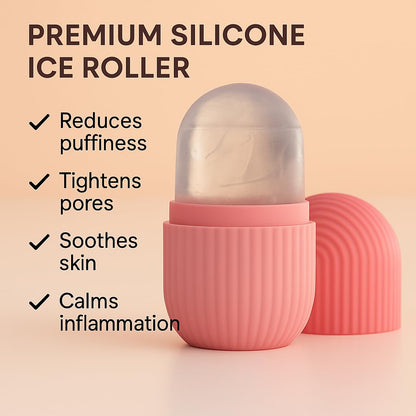 BEOTKKOT Silicone Face Ice Roller Reusable & Unbreakable Face Massager for Glowing Skin, Puffy Eyes Reduces Face Inflamation & Relaxation – Ice Cube Roller for Skin Care For Men & Women (Multicolor)