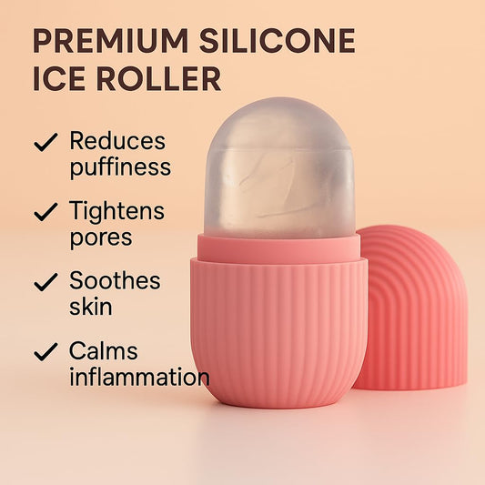 BEOTKKOT Silicone Face Ice Roller Reusable & Unbreakable Face Massager for Glowing Skin, Puffy Eyes Reduces Face Inflamation & Relaxation – Ice Cube Roller for Skin Care For Men & Women (Multicolor)