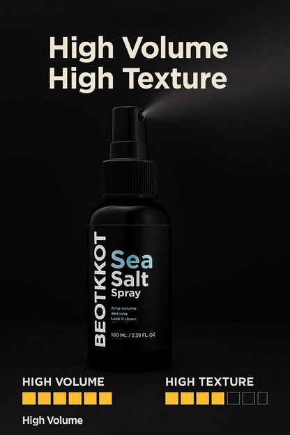 BEOTKKOT Sea Salt Spray for Hair Styling – Texture & Beachy Waves | Instant Volume, Lightweight Matte Finish, No Residue | With Bhringraj & Vitamin E | No Alcohol | Made for Indian Hair & Harsh Weather| For Men & Women 100 ml